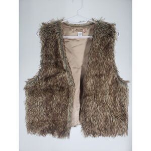 Modern Heritage Faux Fur Vest Size M/L‎ Brown Mix Fine Quality Blended Fabric
